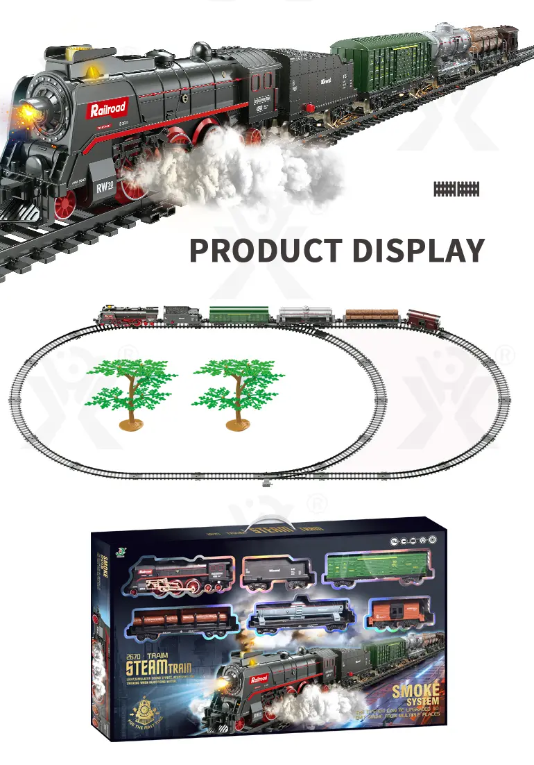 Retro Electric Train Toy, Steam Spray Effect (TG4113827) — product detail panel 10