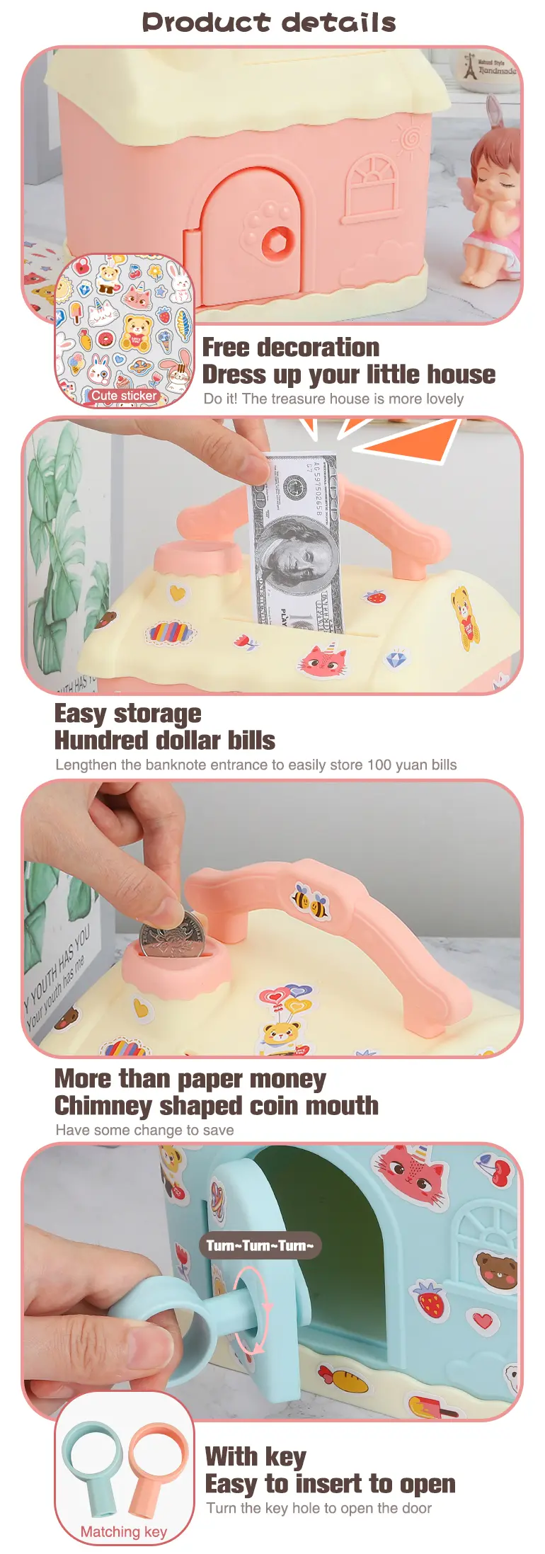 Treasure House Piggy Bank, Portable (TG2297621) — product detail panel 4