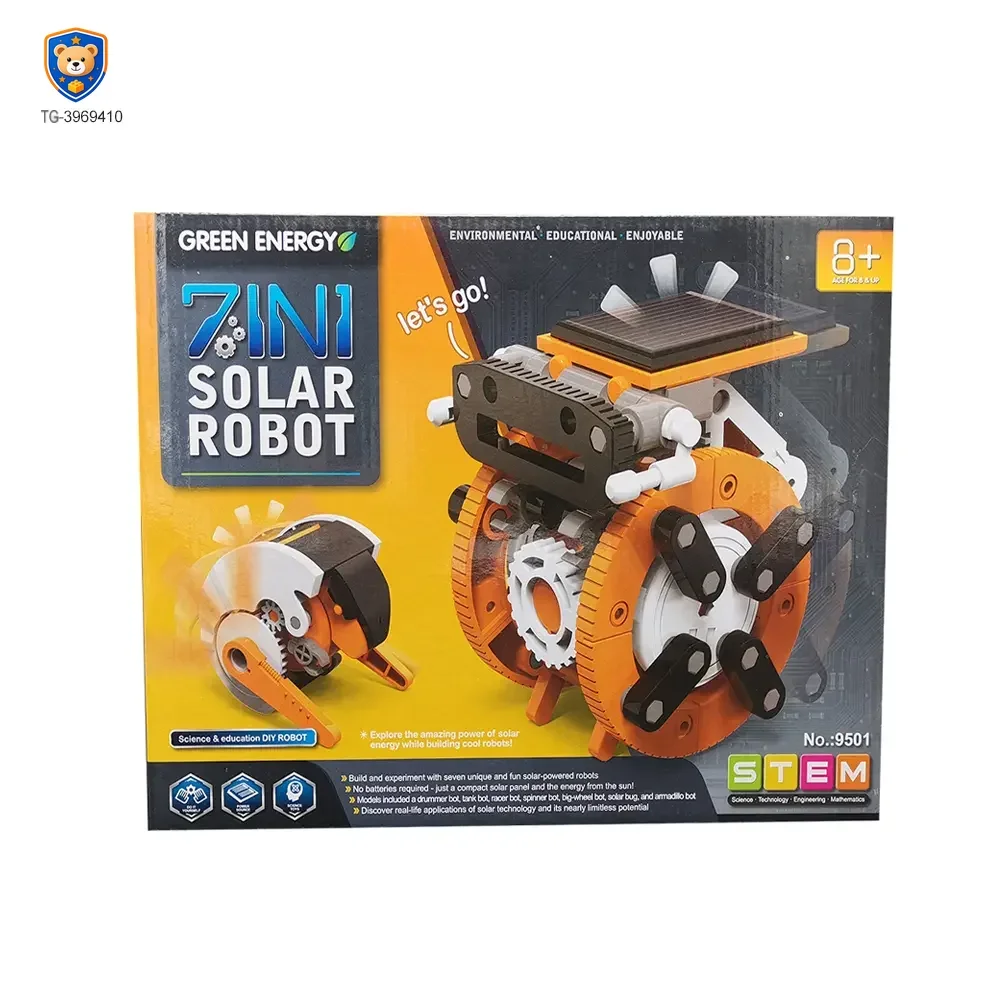 7-in-1 Solar Robot Toy, Solar Powered, Transform to Different Shapes, DIY Funs — product view 6