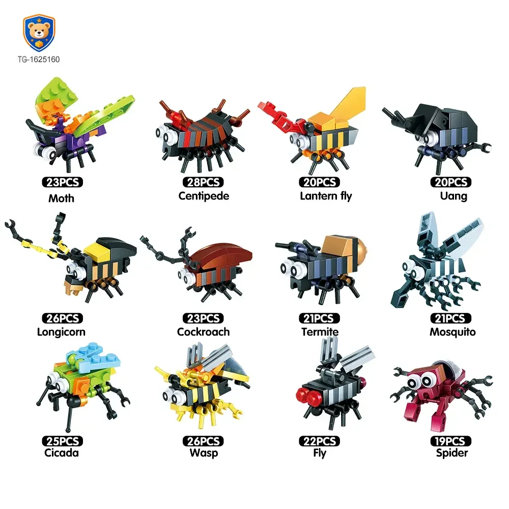 Insect Set Building Bricks For Kids Creative Playing — product view 2