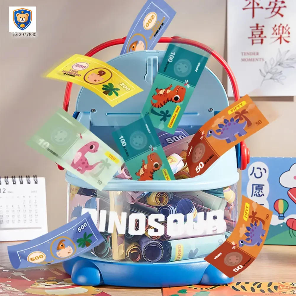 Dinosaur Piggy Bank, Transparent Deposit Box With a Wish Book, ABS Material — product view 7