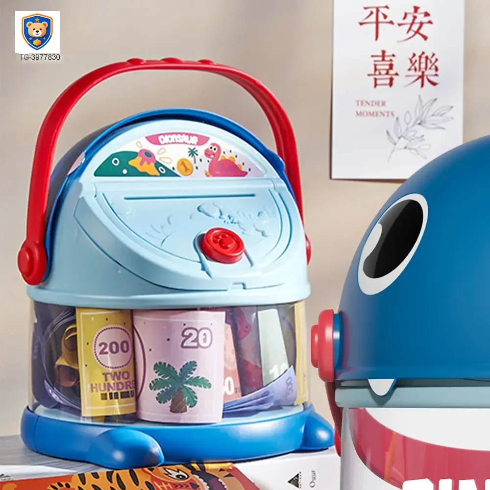 Dinosaur Piggy Bank, Transparent Deposit Box With a Wish Book, ABS Material — product view 5