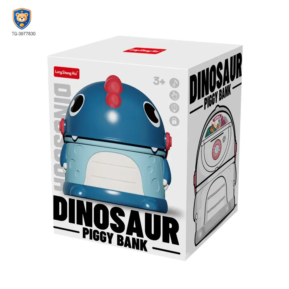 Dinosaur Piggy Bank, Transparent Deposit Box With a Wish Book, ABS Material — product view 4