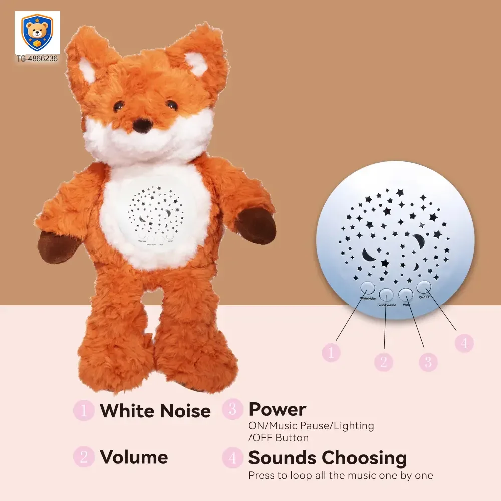 Music Soothes Plush Toy Within Starry Projection, White Noise, Music Loop, Voice IC Detachable For Cleaning — product view 1