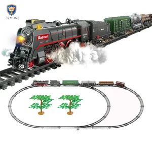 Retro Electric Train Toy, Steam Spray Effect