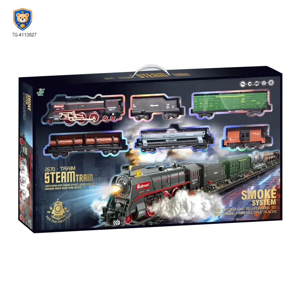 Retro Electric Train Toy, Steam Spray Effect — product view 5