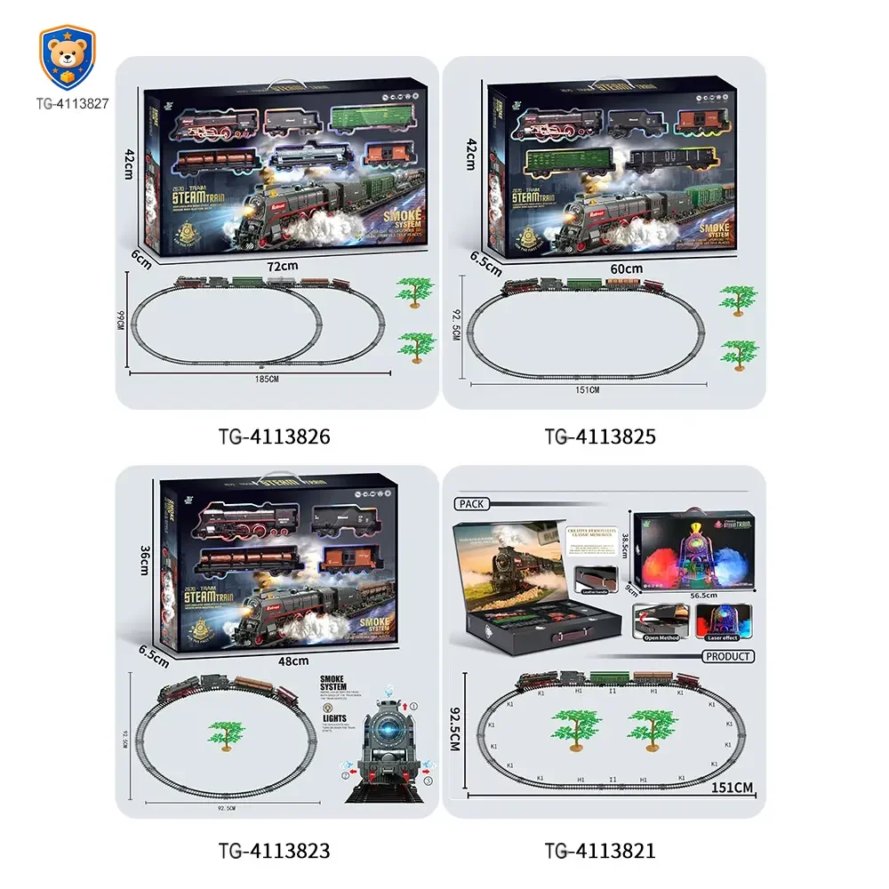 Retro Electric Train Toy, Steam Spray Effect — product view 6