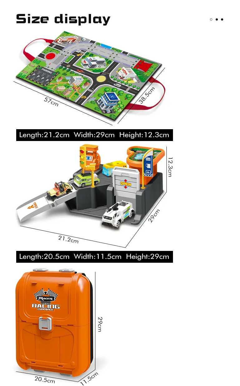 Parking Lot Backpack Toy Set, Diecast Racing (TG2294523) — product detail panel 5