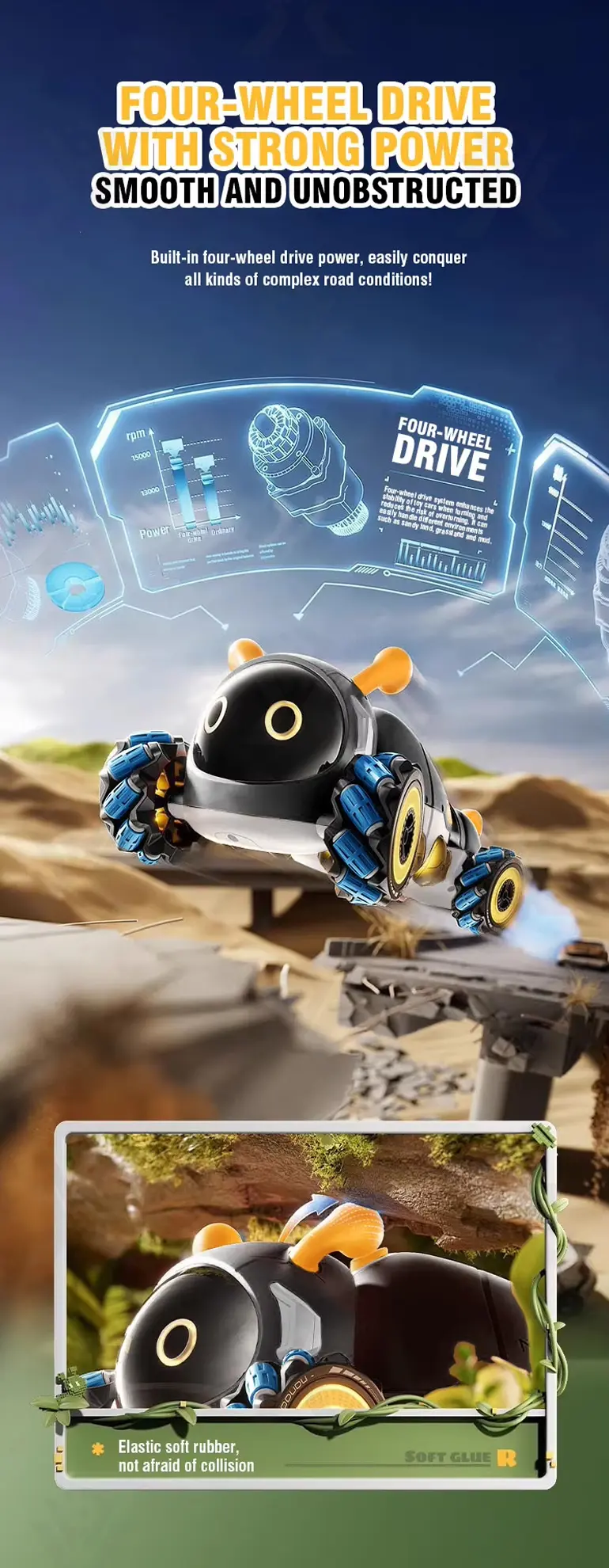 Bionic RC Caterpillar Stunt Cars Simulate the Movement of a Real Caterpillar (TG4871180) — product detail panel 8
