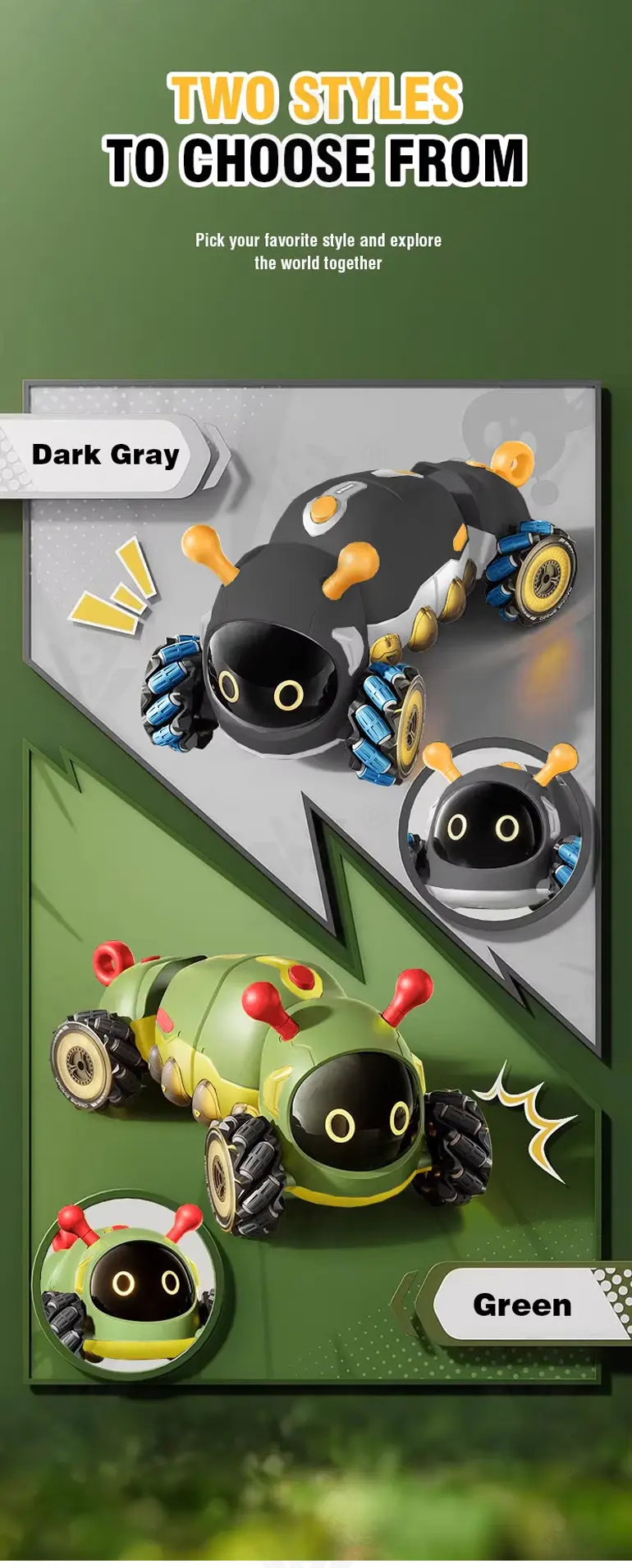 Bionic RC Caterpillar Stunt Cars Simulate the Movement of a Real Caterpillar (TG4871180) — product detail panel 9