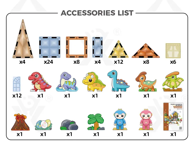 Dinosaur Park Magnetic Tiles Toy (TG4219345) — product detail panel 12