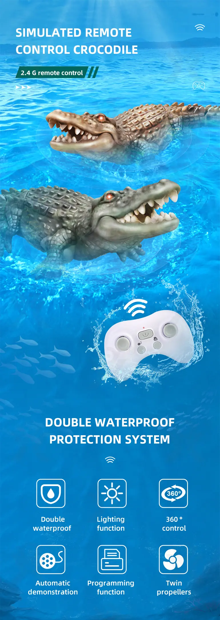 Remote Control Water Crocodile Toy (TG4475151) — product detail panel 1