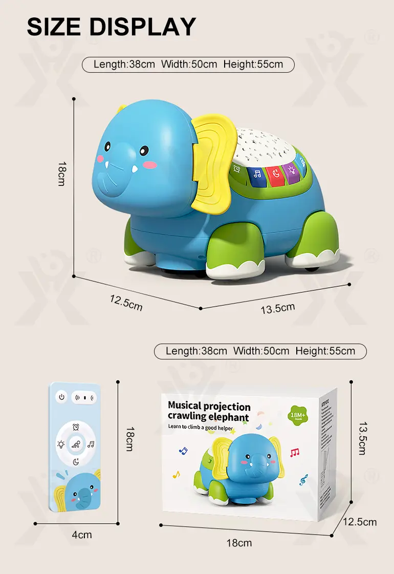 Smart RC Crawling Elephant for Guiding Your Baby to Crawl (TG4166163) — product detail panel 12