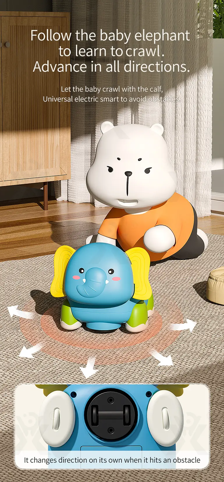 Smart RC Crawling Elephant for Guiding Your Baby to Crawl (TG4166163) — product detail panel 2
