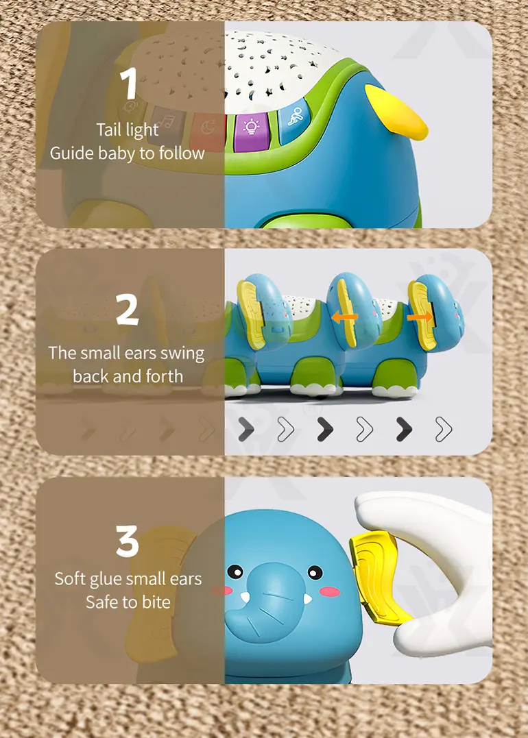 Smart RC Crawling Elephant for Guiding Your Baby to Crawl (TG4166163) — product detail panel 4