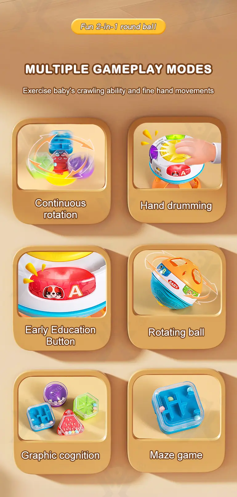 Interactive Crawling Ball Toy With Music and Learning Mode (TG4460044) — product detail panel 2