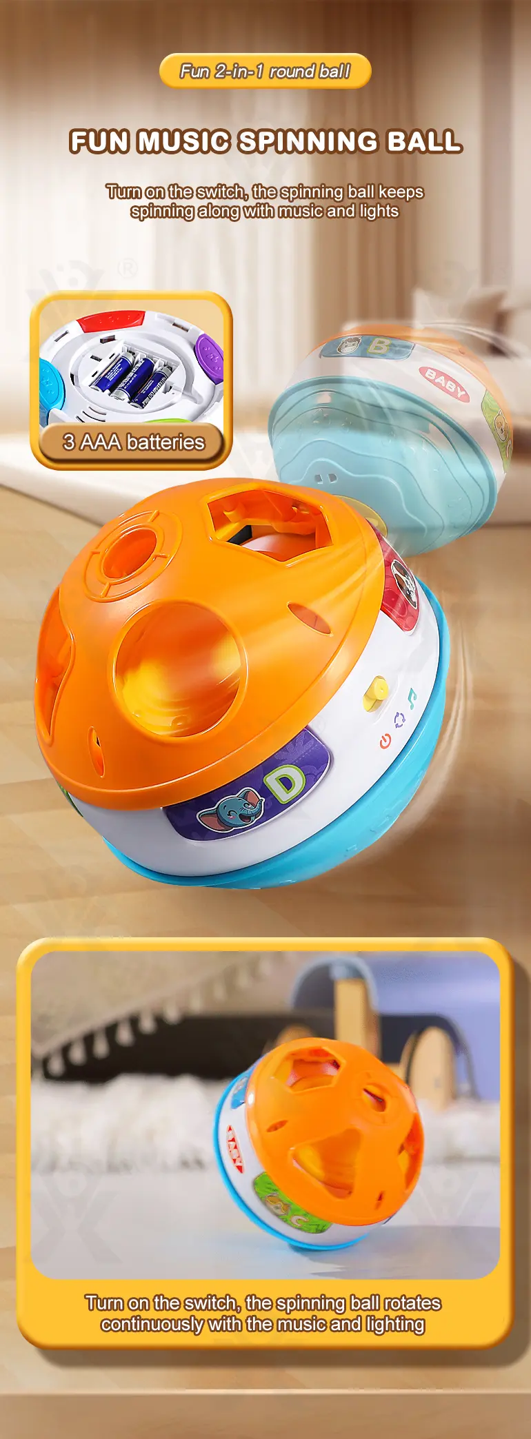 Interactive Crawling Ball Toy With Music and Learning Mode (TG4460044) — product detail panel 6