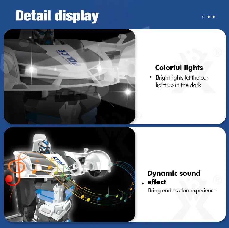 Police Car Transforming Toy with Lights and Music (TG2366843) — product detail panel 3