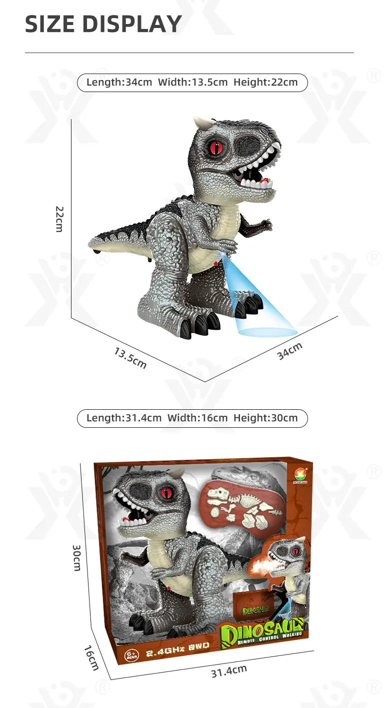 2.4GHz Remote Control Dinosaur Toy with Spray (TG4169503) — product detail panel 8