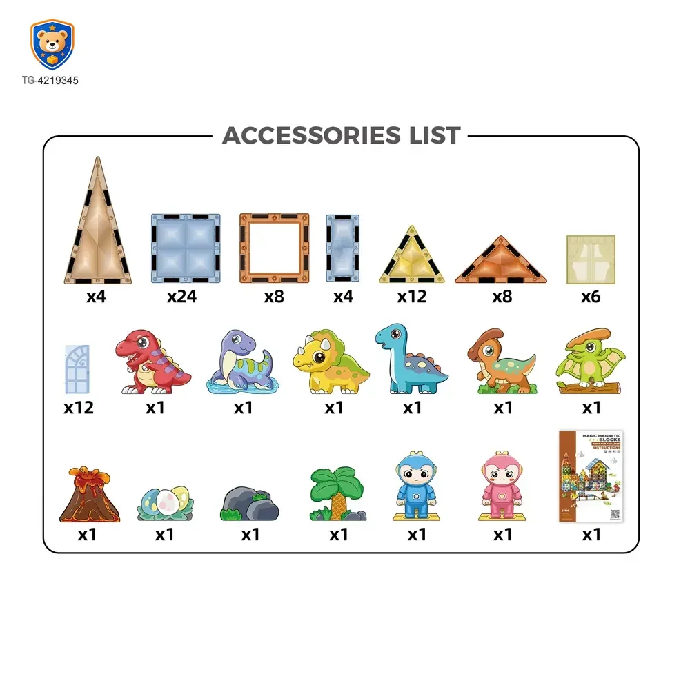 Dinosaur Park Magnetic Tiles Toy — product view 7