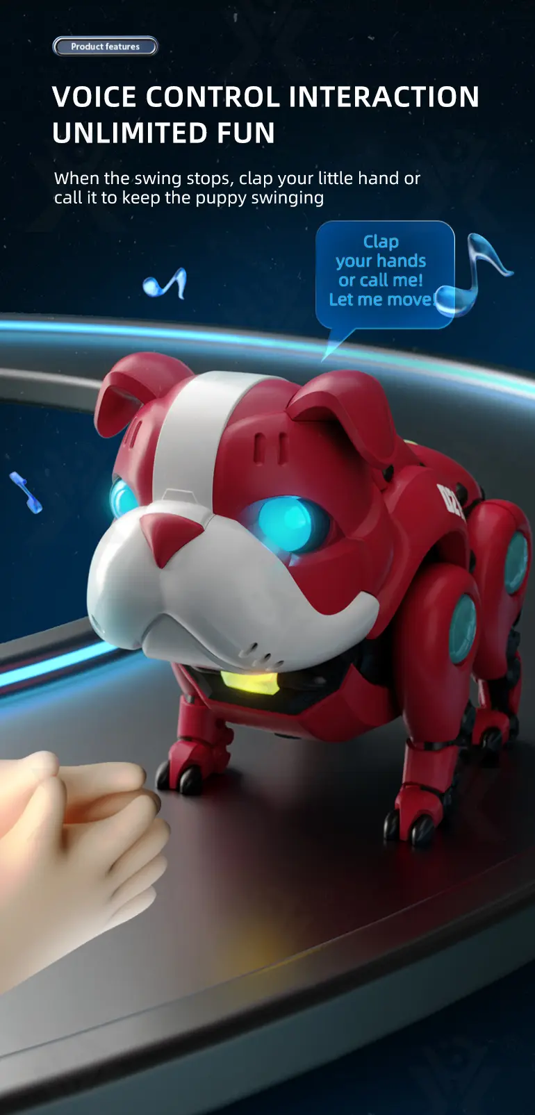 Smart Robot Dog Toy with Voice & Clap Activation (TG3969330) — product detail panel 3