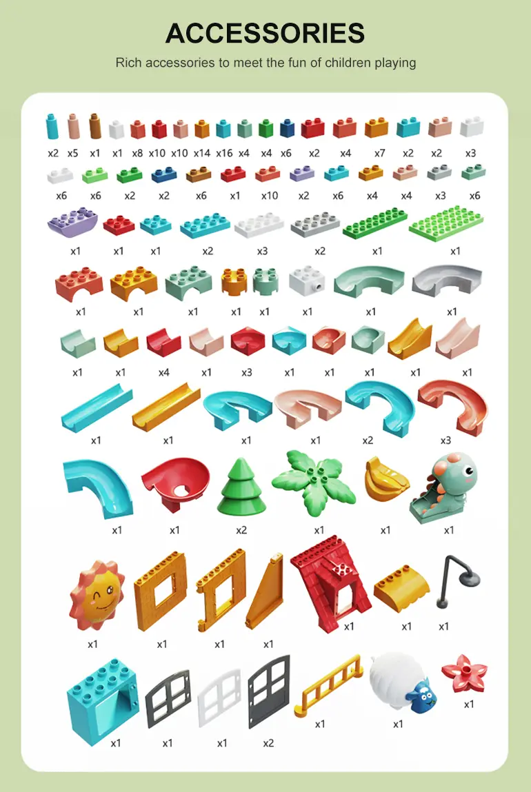 Cottag Track Toy, 230PCS, Dinosaur Farm Theme, DIY Assembly Toy (TG2228314) — product detail panel 3