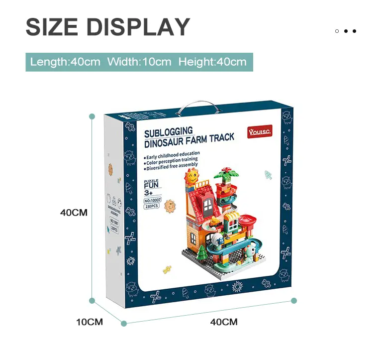 Cottag Track Toy, 230PCS, Dinosaur Farm Theme, DIY Assembly Toy (TG2228314) — product detail panel 6