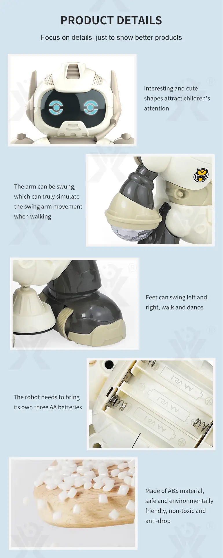 Electric Rotary Dancing Robot Toy (TG1269289) — product detail panel 5
