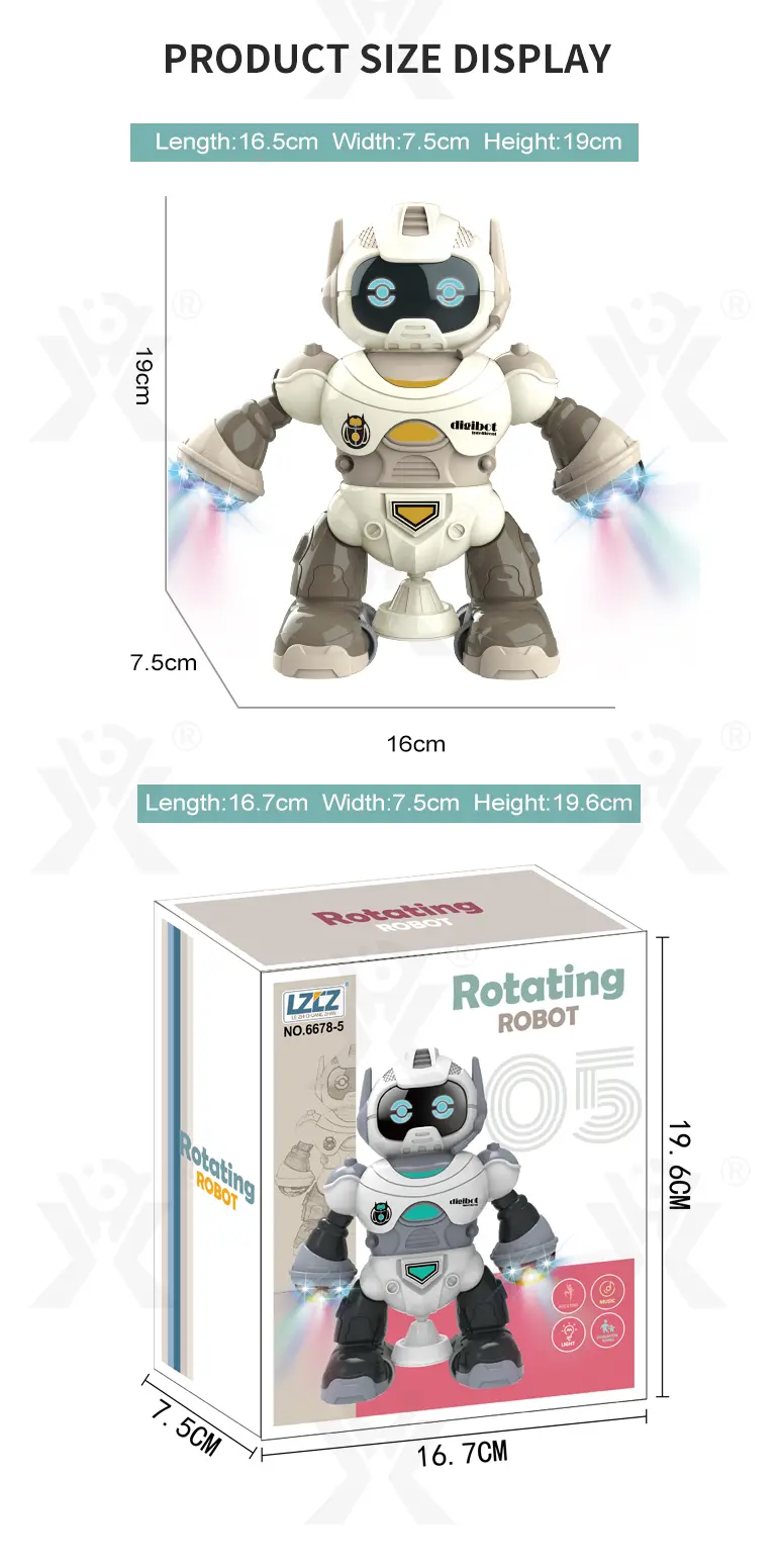 Electric Rotary Dancing Robot Toy (TG1269289) — product detail panel 7