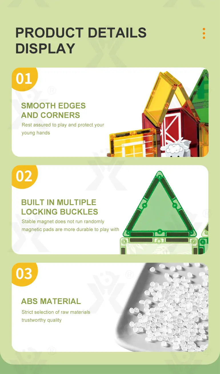 Farm-Themed Magnetic Tiles Toy, Animals-diy Building Blocks (TG4306635) — product detail panel 6