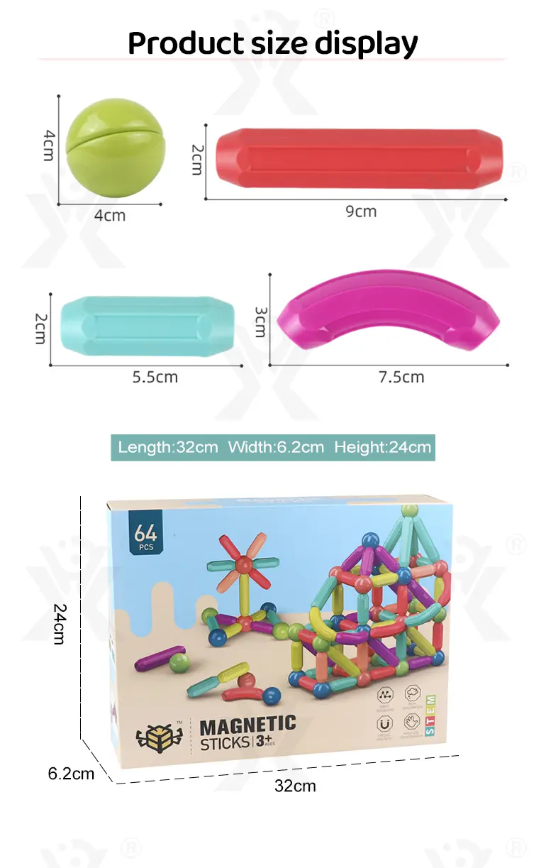 Magnetic Bar Toy with Balls (TG4136886) — product detail panel 14