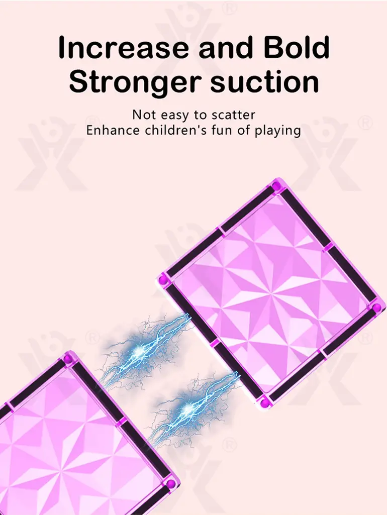 Pink Magnetic Tiles Set 3D Blocks-diy building blocks (TG4412687) — product detail panel 4