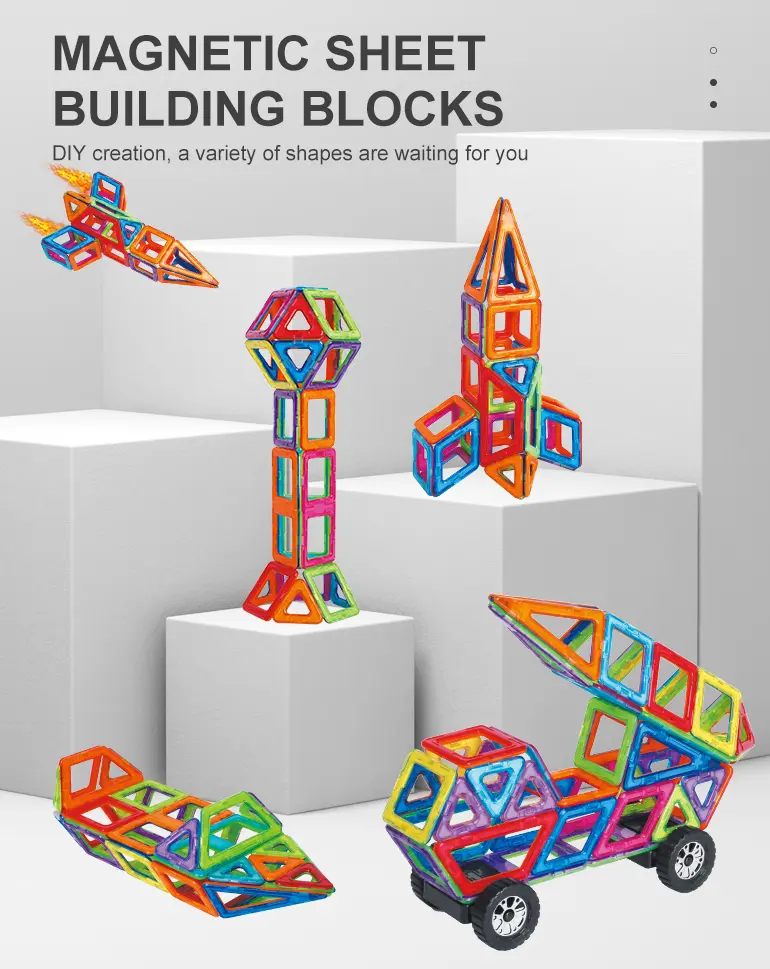 Magnetic Tile Building Blocks, 50 Pcs (TG2242364) — product detail panel 1