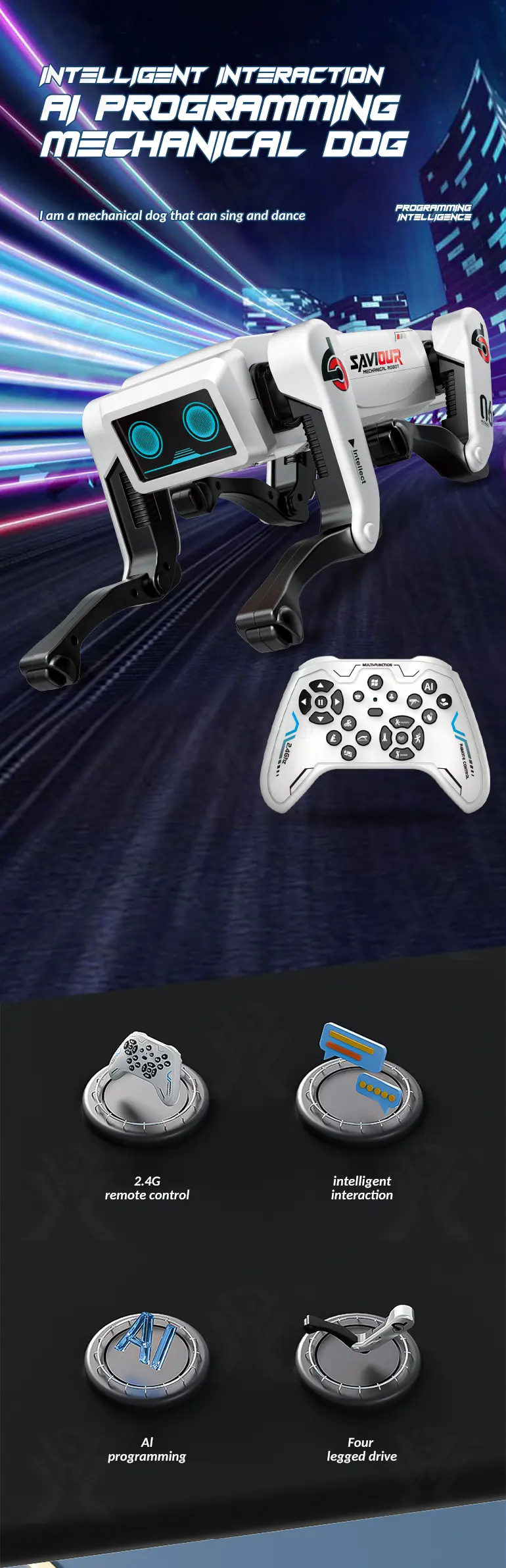 AI Intelligent Mechanical Robotic Dog Toy (TG4974010) — product detail panel 1