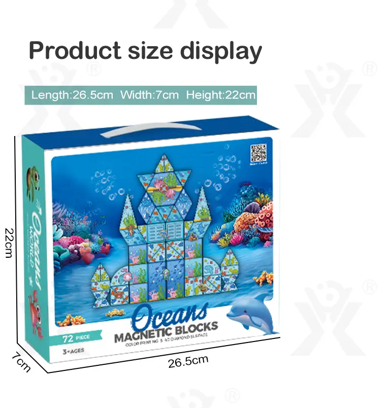 Colorful Ocean Series Magnetic Tile Set — product view 3