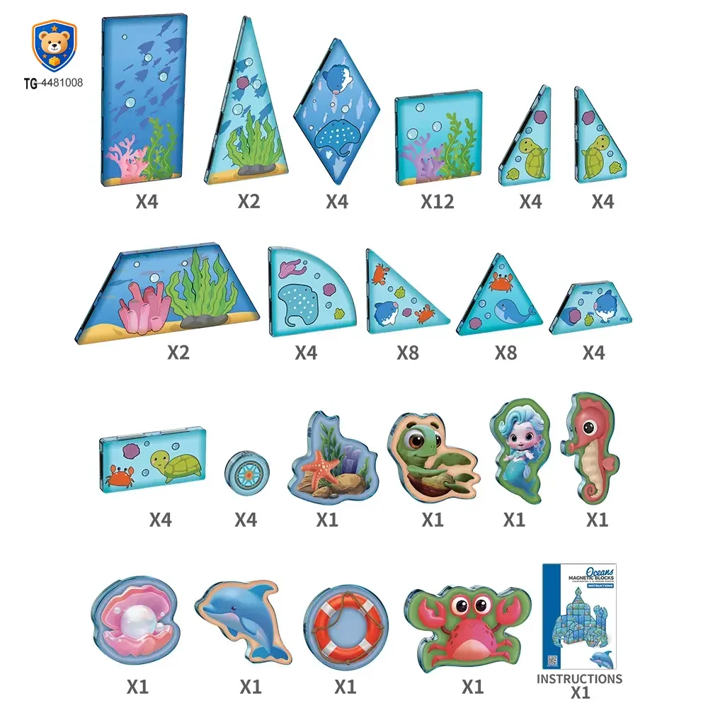 Colorful Ocean Series Magnetic Tile Set — product view 4