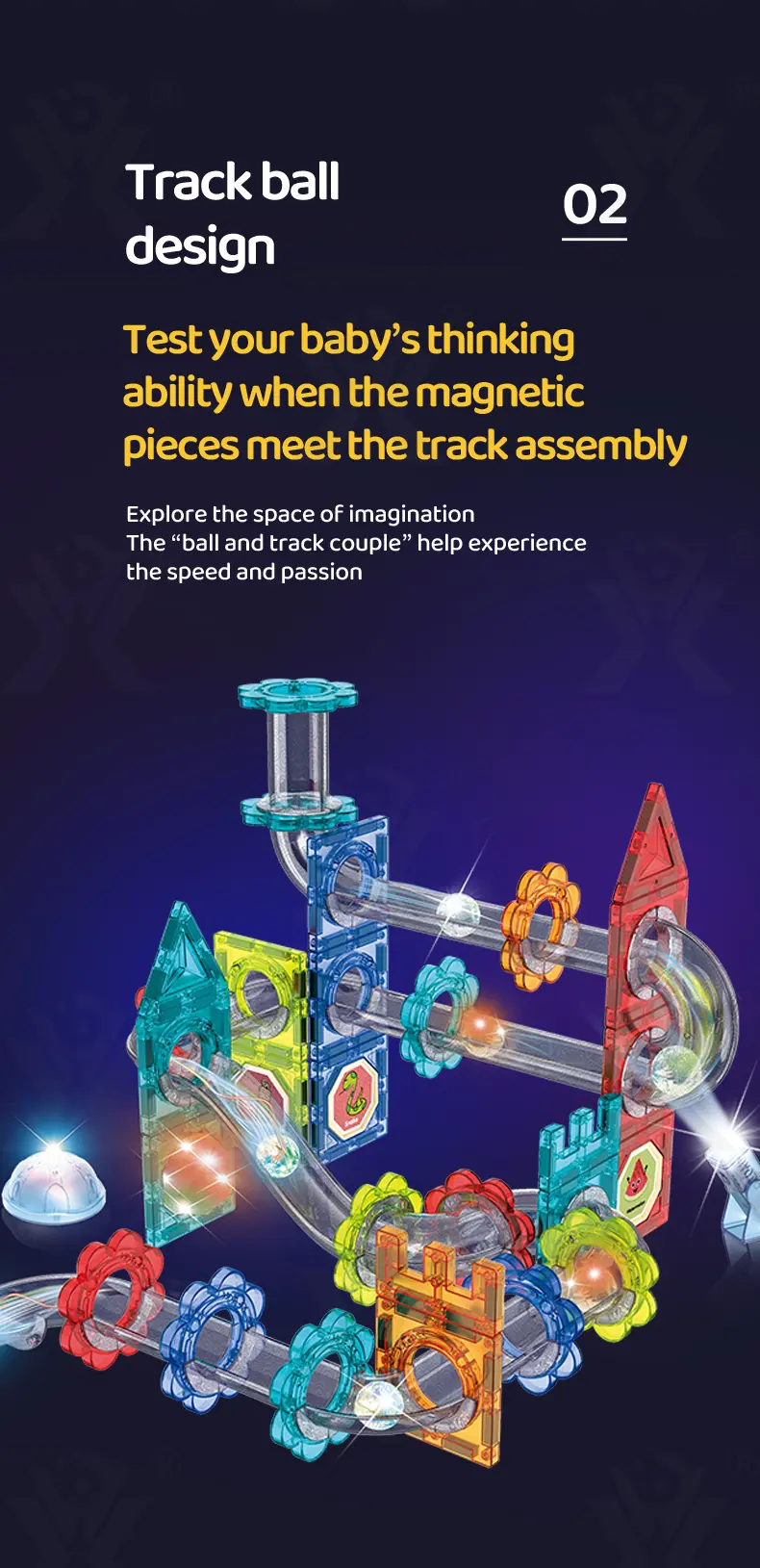 Magnetic Ball Track Brick Toy, STEM Marble Run Race Toy Manufacturer (TG4028876) — product detail panel 7