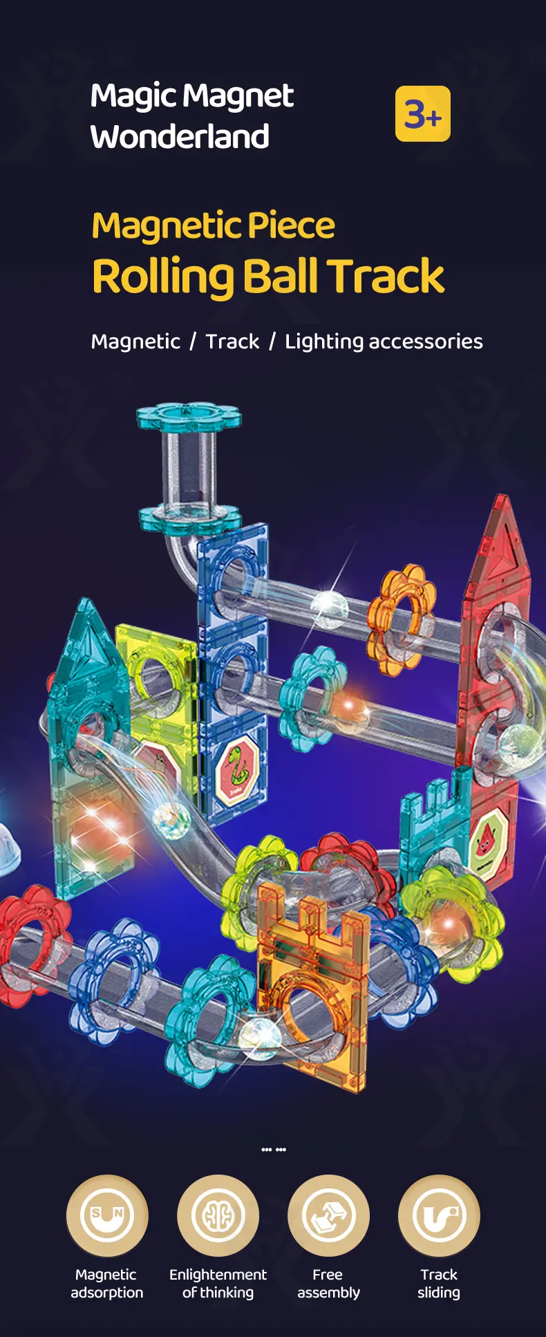 Magnetic Ball Track Brick Toy, STEM Marble Run Race Toy Manufacturer (TG4028876) — product detail panel 9