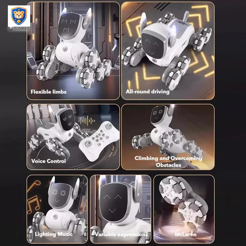 8-Wheeled Robot Dog with Voice & Stunt Features — product view 3