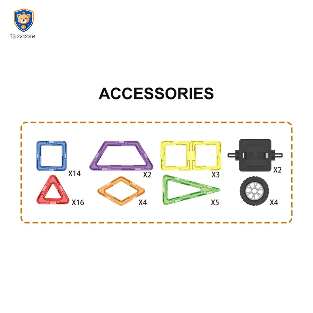 Magnetic Tile Building Blocks, 50 Pcs — product view 4