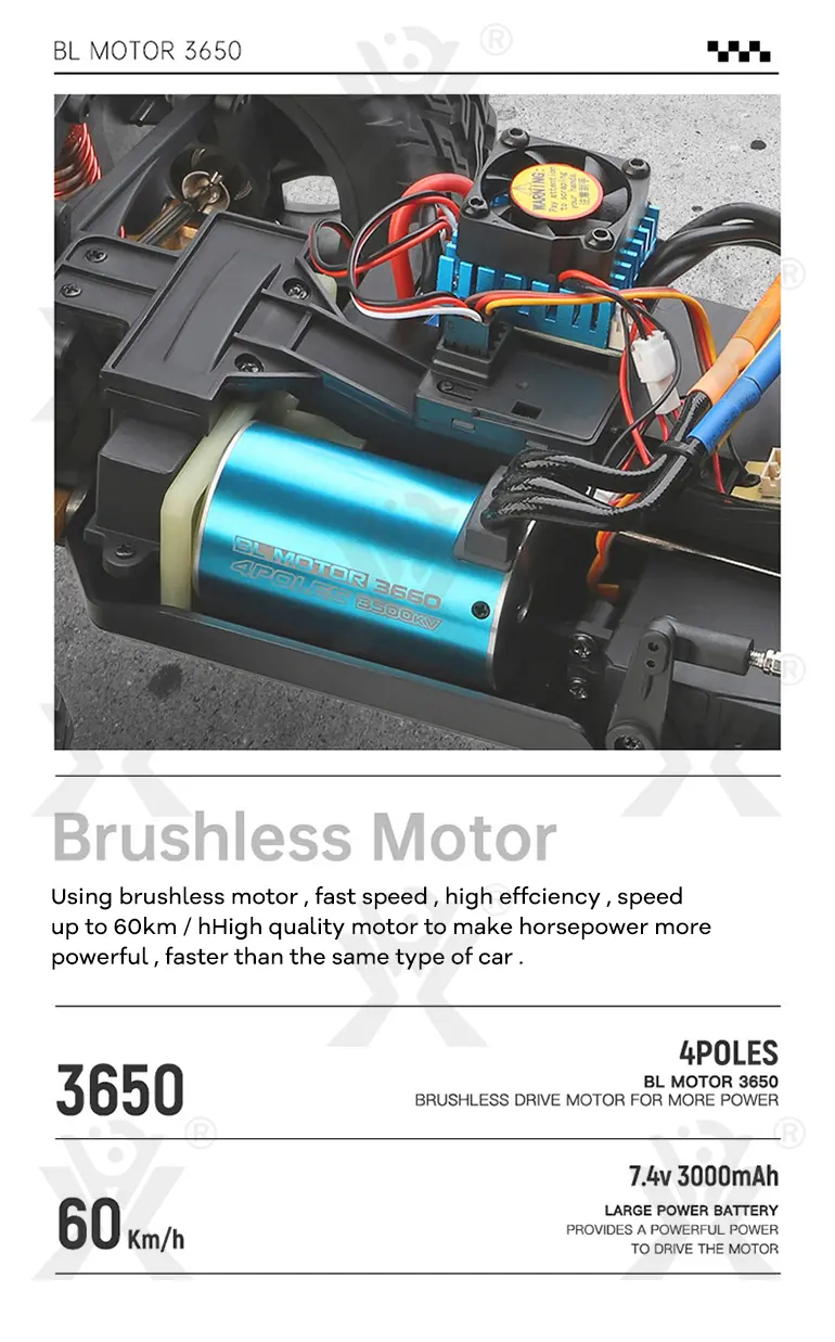 3650 Brushless RC Sports Car Toy, 4WD, 60KM/H (TG2921162) — product detail panel 8