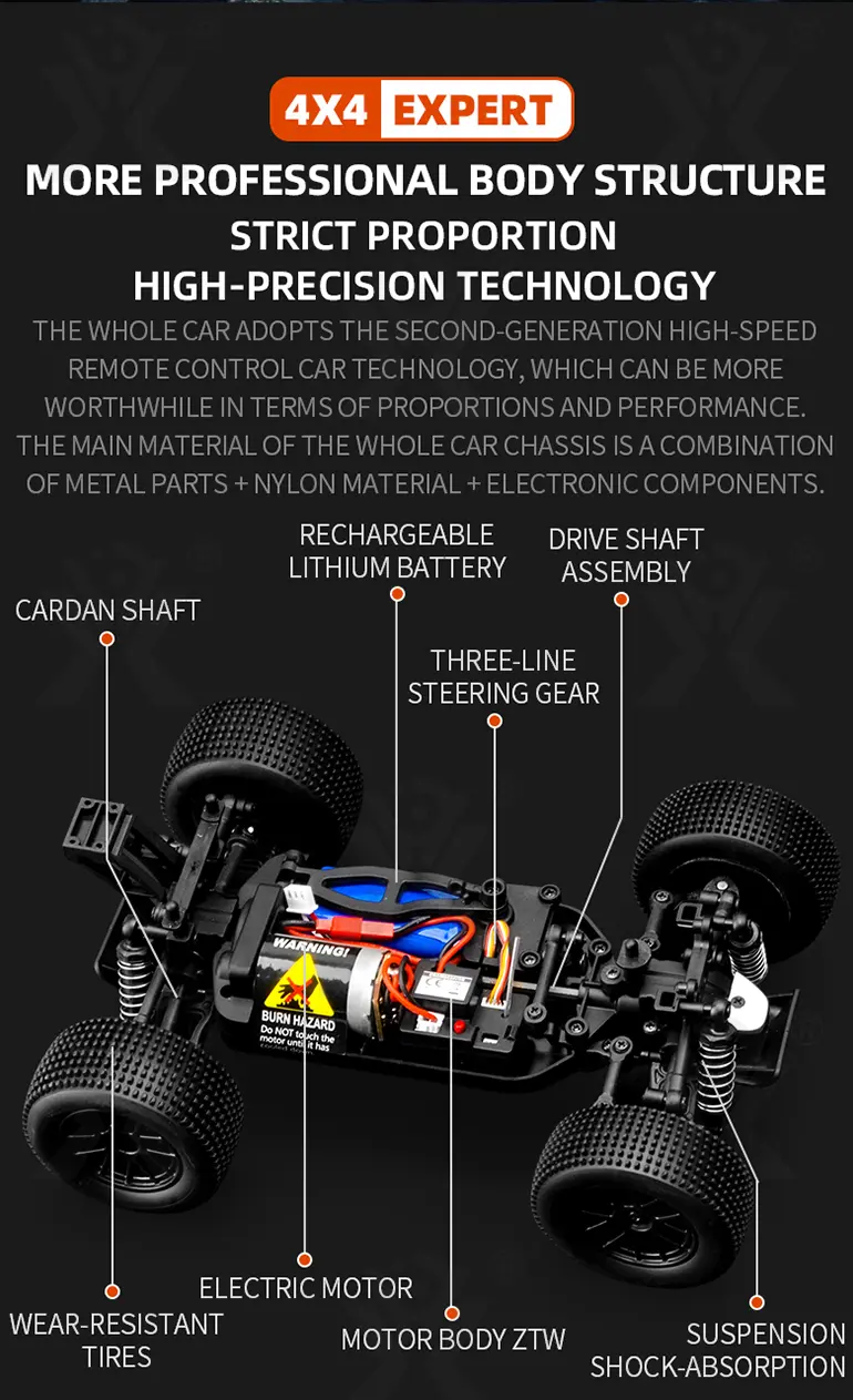 Off-Road Racing Car Toy With Servo Steering, 1:18 Scale, 4WD (TG2211830) — product detail panel 11