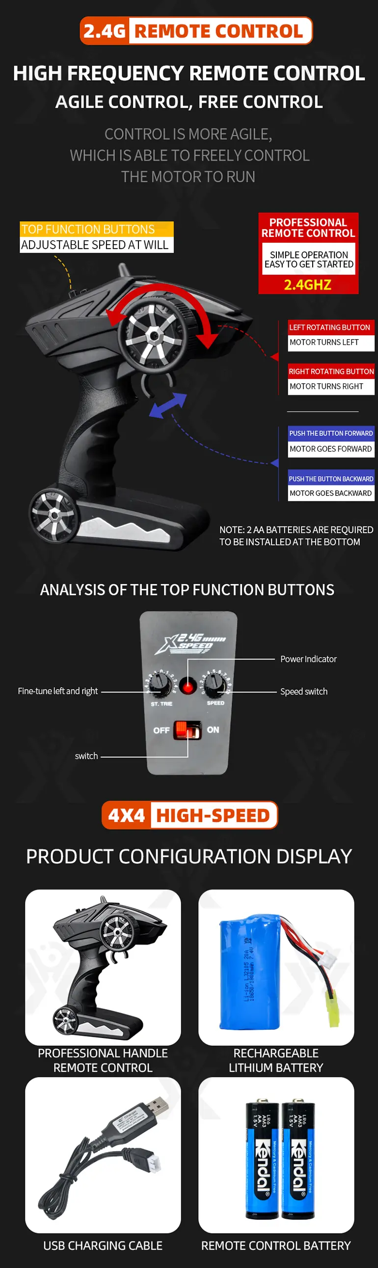 Off-Road Racing Car Toy With Servo Steering, 1:18 Scale, 4WD (TG2211830) — product detail panel 13