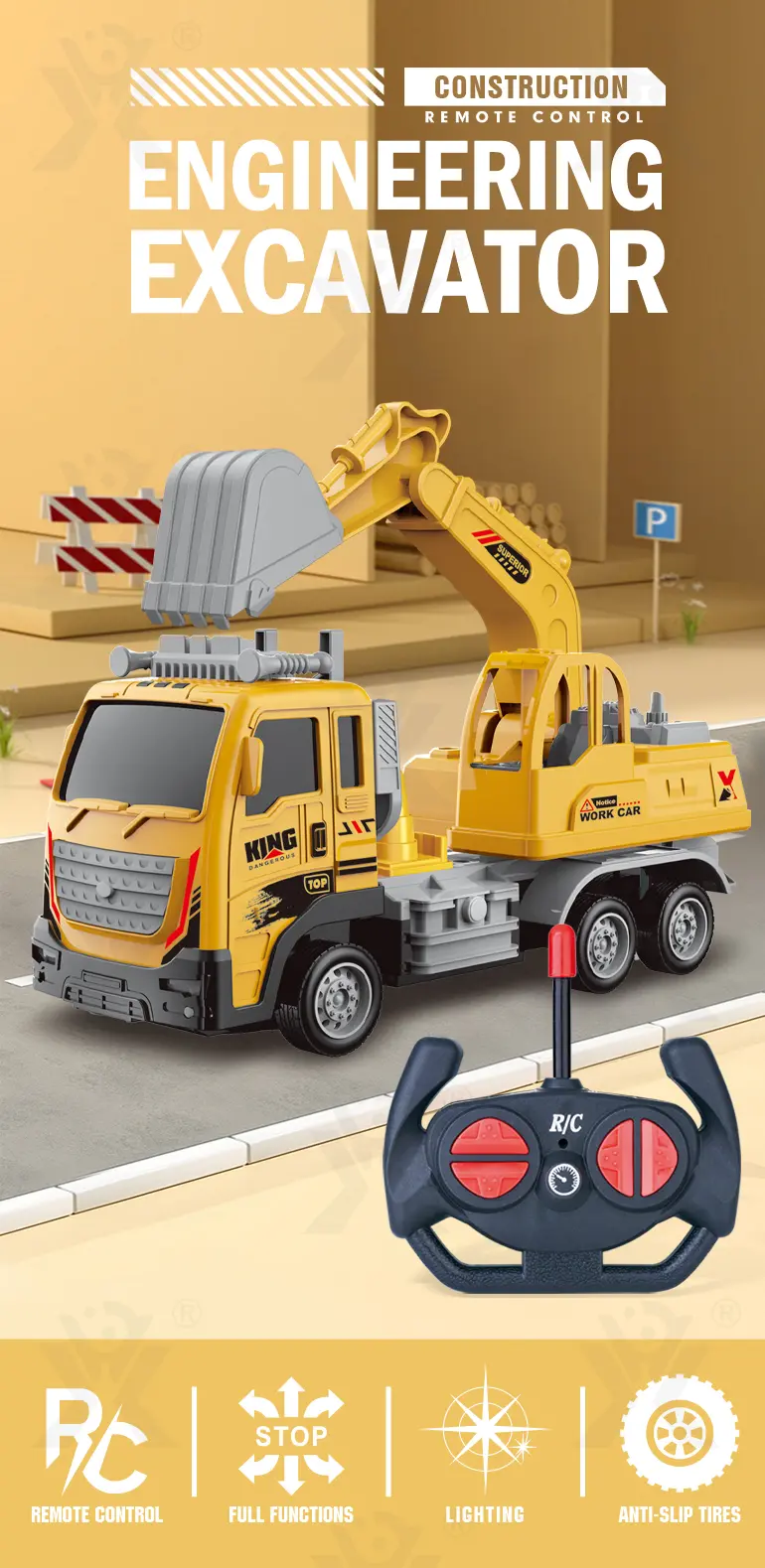 RC Engineering Excavator Toy With Multi-Joint Arm Control (TG4259262) — product detail panel 1