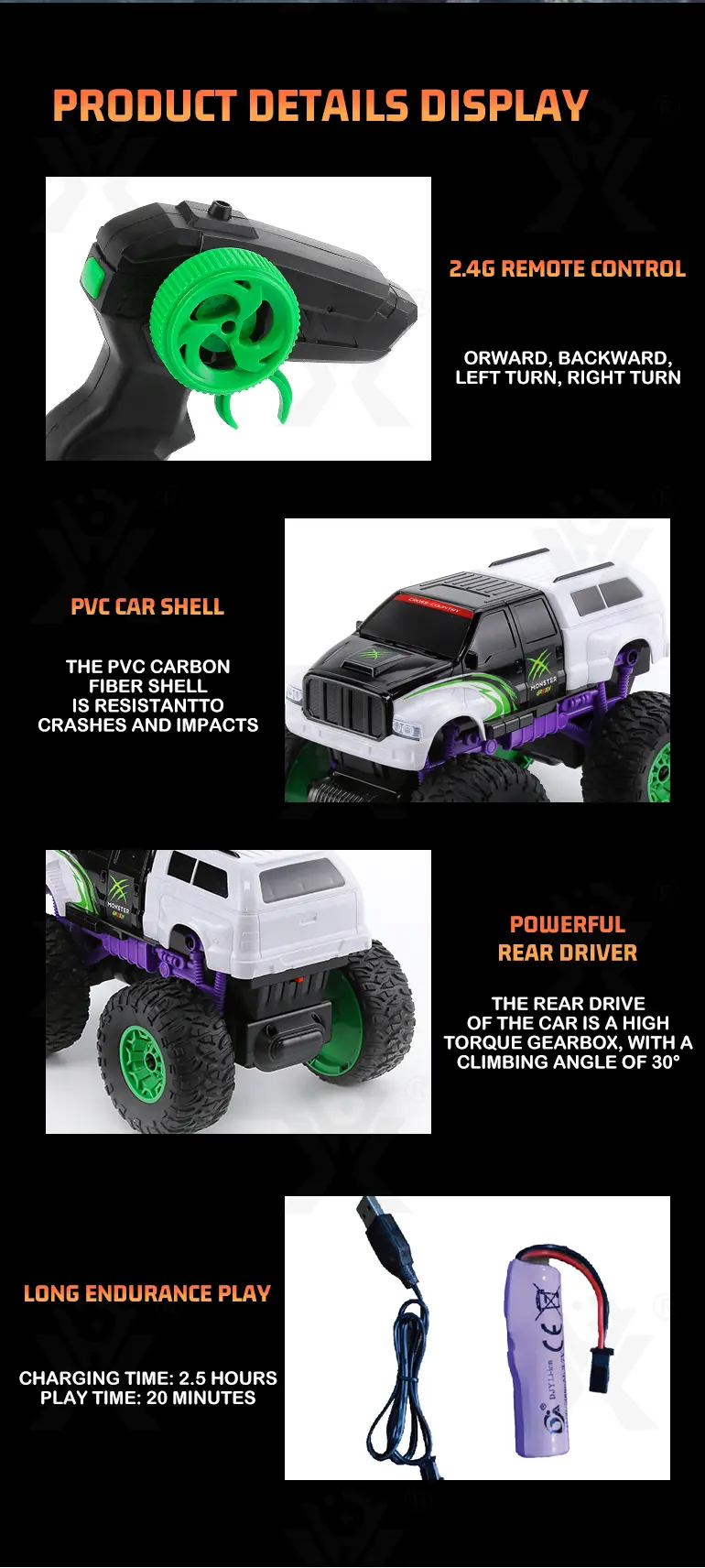 1: 16 2.4GHz Large Wheel RC Off-Road Toy (TG4219100) — product detail panel 6