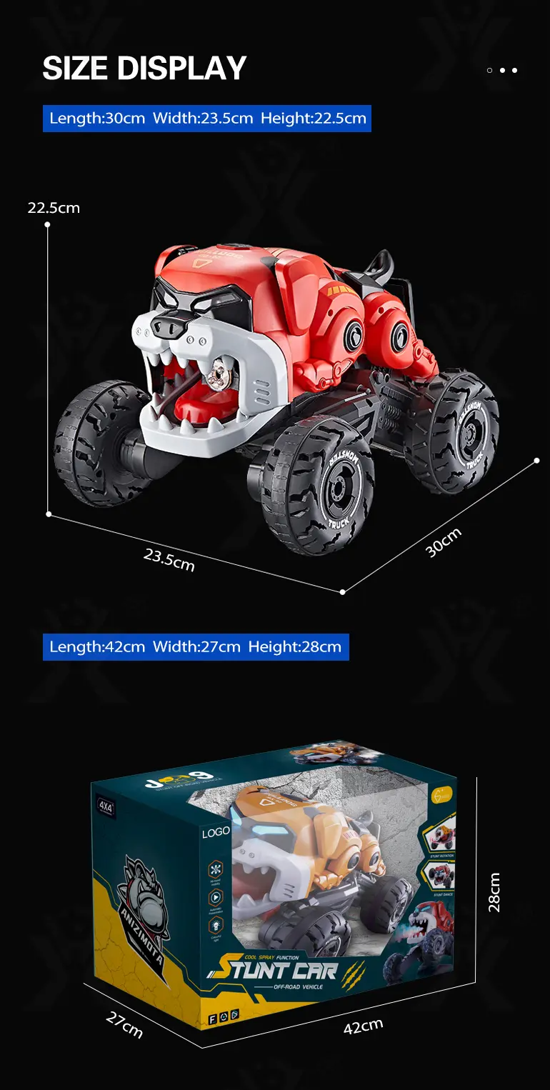 RC Stunt Car Toy With Fierce Dog Shape (TG4215624) — product detail panel 10
