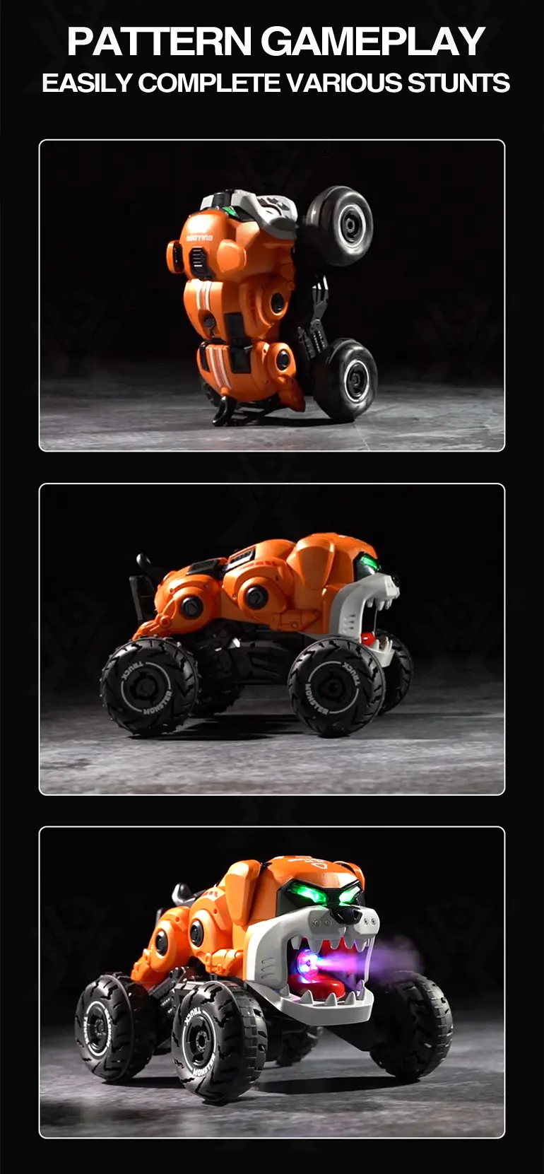 RC Stunt Car Toy With Fierce Dog Shape (TG4215624) — product detail panel 3