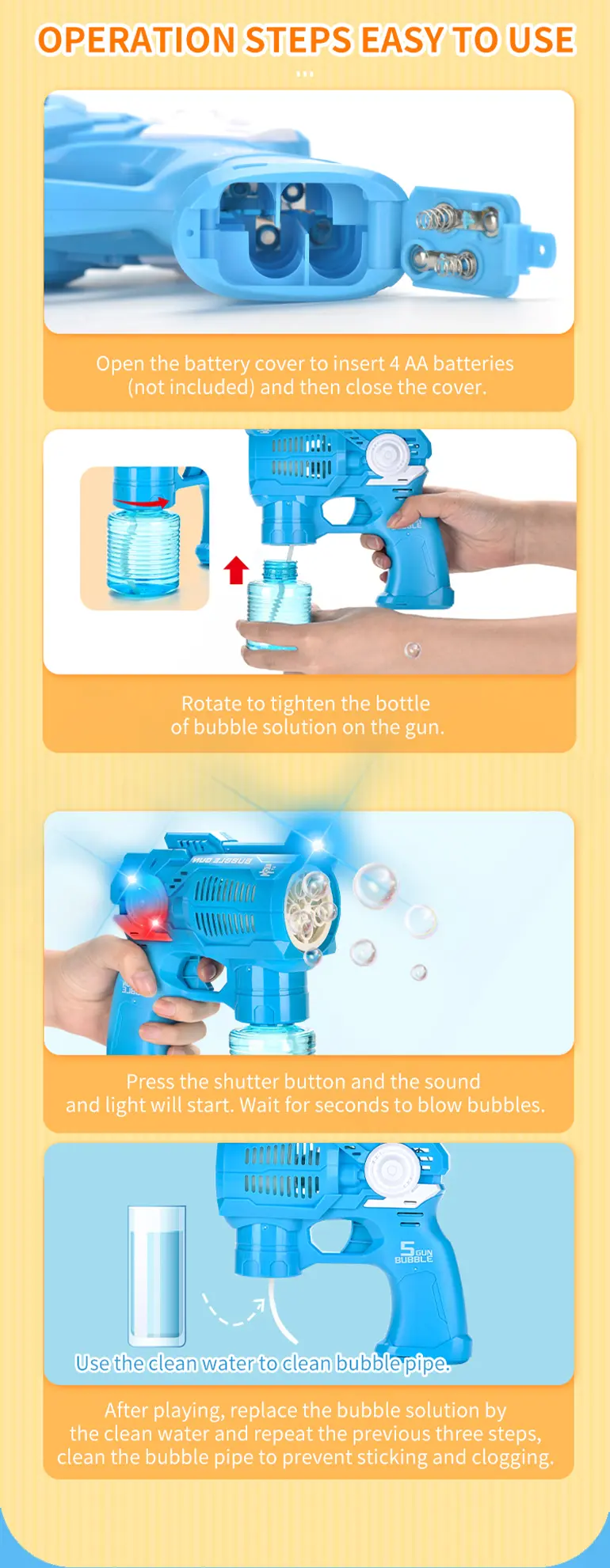 Electric Bubble Gun Toy with Fan (TG2136126) — product detail panel 4