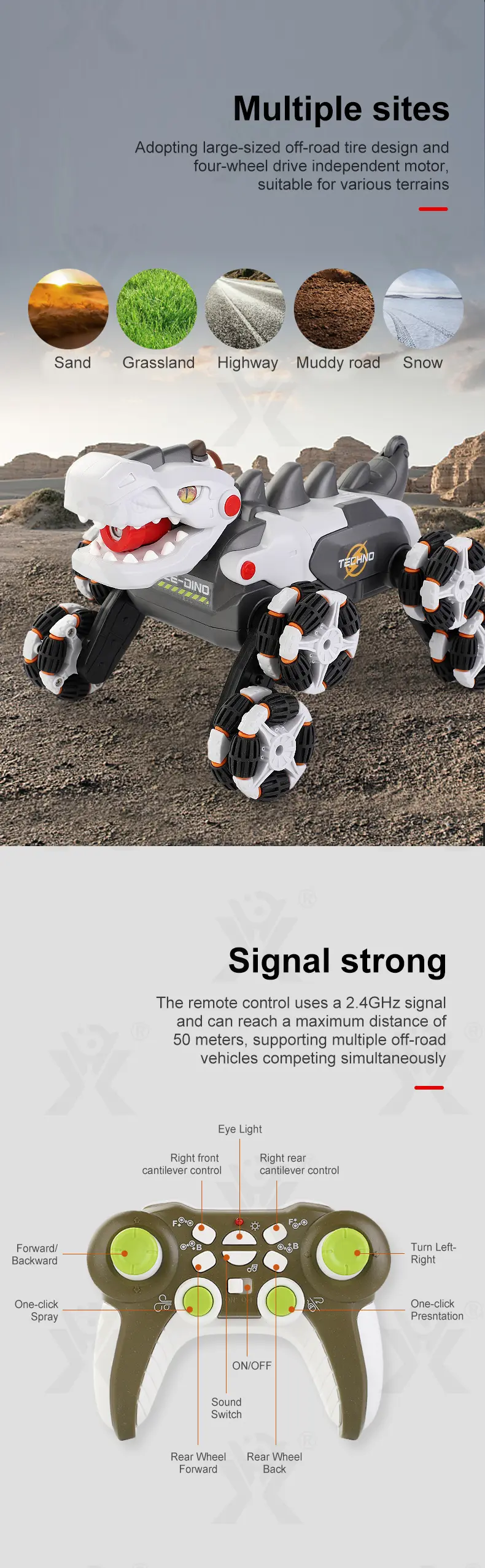 Stunt Dinosaur Car, Transformable Dinosaur Car (TG4427608) — product detail panel 7