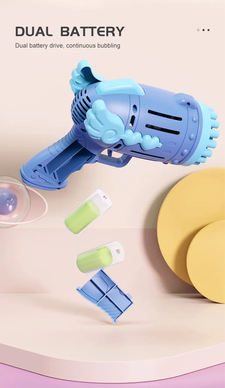 Bubble Blower Gun, Dual Battery Drive -Fun Summer Toy Supply (TG2283255) — product detail panel 3